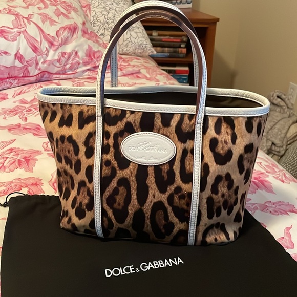 🇺🇸 Sale! 🇺🇸 Dolce & Gabbana Animalier Leopard Print Tote Bag - Picture 1 of 14